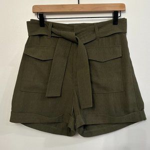 NWOT Express Extreme High Waisted Olive Green Shorts